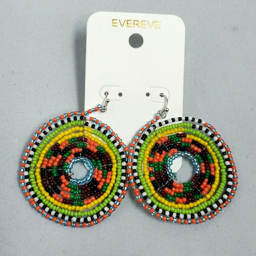Evereve multi color beaded earrings